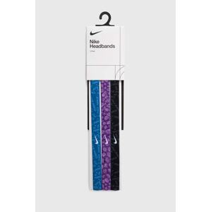 Trake za glavu Nike Printed 3-pack boja: crna