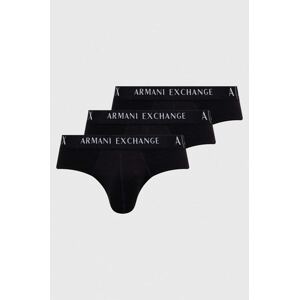 Slip gaćice Armani Exchange 3-pack za muškarce, boja: crna