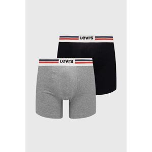 Bokserice Levi's 2-pack za muškarce, boja: crna