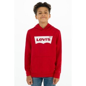 Dječja dukserica Levi's boja: crvena, s kapuljačom