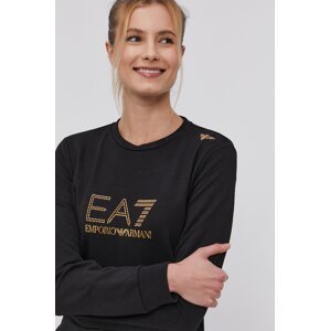 Dukserica EA7 Emporio Armani za žene, boja: crna, s aplikacijom