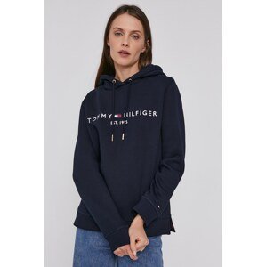 Dukserica Tommy Hilfiger za žene, boja: tamno plava, s kapuljačom, WW0WW31998
