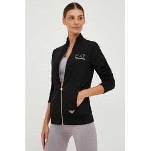 Dukserica EA7 Emporio Armani za žene, boja: crna, s aplikacijom