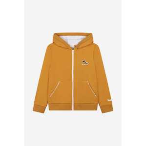 Dječja dukserica Timberland Cardigan Suit boja: žuta, s kapuljačom, glatka