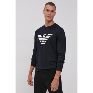 Dukserica Emporio Armani za muškarce, boja: tamno plava, s tiskom, 8N1MR6 1JRIZ