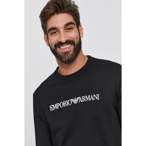 Dukserica Emporio Armani za muškarce, boja: crna, s tiskom, 8N1MR6 1JRIZ