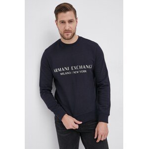 Pamučna dukserica Armani Exchange za muškarce, boja: tamno plava, 8NZM88 ZJKRZ NOS