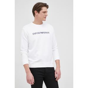 Dukserica Emporio Armani za muškarce, boja: bijela, s tiskom, 8N1MR6 1JRIZ