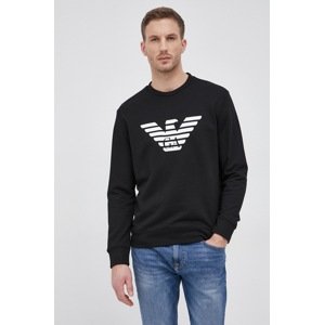 Dukserica Emporio Armani za muškarce, boja: crna, s tiskom, 8N1MR6 1JRIZ