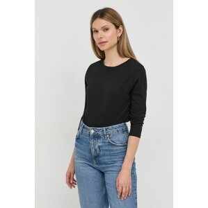 Pamučna majica dugih rukava Armani Exchange boja: crna