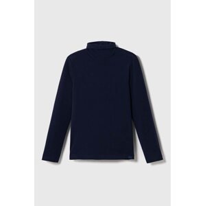 Dječja majica dugih rukava United Colors of Benetton boja: tamno plava, glatki model
