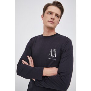 Pamučna majica dugih rukava Armani Exchange boja: tamno plava, 8NZTPL ZJH4Z NOS