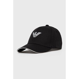 Pamučna kapa Emporio Armani boja: crna, 627920 CC990
