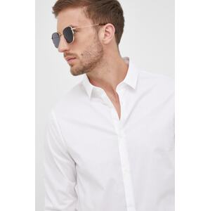 Košulja Armani Exchange za muškarce, boja: bijela, slim, s klasičnim ovratnikom, 8NZC31 ZN28Z NOS