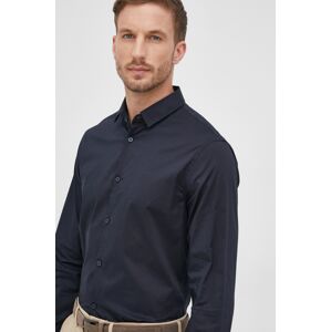 Košulja Armani Exchange za muškarce, boja: tamno plava, slim, s klasičnim ovratnikom, 8NZC31 ZN28Z NOS