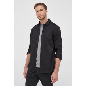 Košulja Armani Exchange za muškarce, boja: crna, slim, s klasičnim ovratnikom, 8NZC31 ZN28Z NOS
