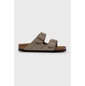 Natikače od brušene kože Birkenstock Arizona BS za žene, boja: smeđa, 51463