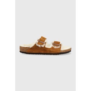Dječje natikače od brušene kože Birkenstock boja: smeđa