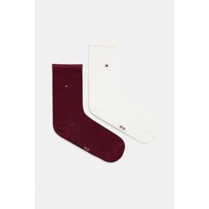 Čarape Tommy Hilfiger za žene, boja: bordo