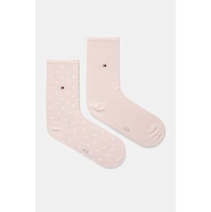 Čarape Tommy Hilfiger 2-pack za žene, boja: crna, 100001493