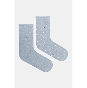 Čarape Tommy Hilfiger 2-pack za žene, boja: crna, 100001493