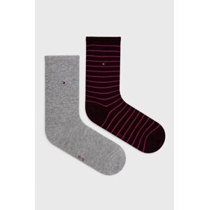 Čarape Tommy Hilfiger 2-pack za žene, boja: ljubičasta, 100001494