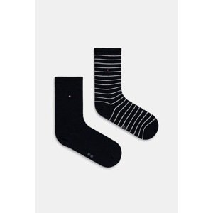 Čarape Tommy Hilfiger 2-pack za žene, boja: tamno plava, 100001494