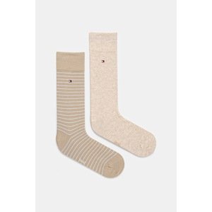 Čarape Tommy Hilfiger 2-pack boja: bež, 100001496