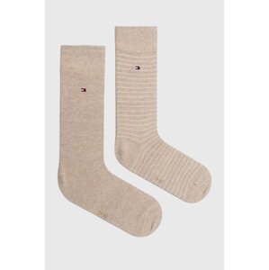 Čarape Tommy Hilfiger 2-pack boja: bež, 100001496
