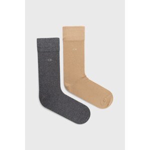 Čarape Calvin Klein 2-pack za muškarce, boja: bež, 701218631