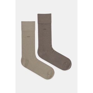 Čarape Calvin Klein 2-pack za muškarce, boja: smeđa