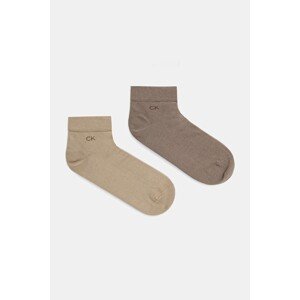 Čarape Calvin Klein 2-pack za muškarce, boja: smeđa