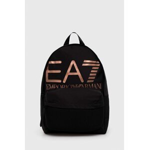Ruksak EA7 Emporio Armani boja: crna, veliki, s tiskom