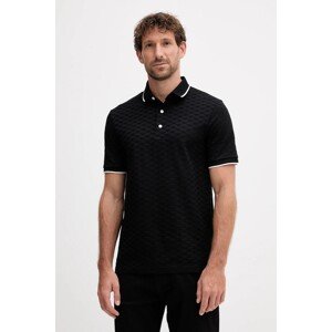 Pamučna polo majica Emporio Armani boja: crna, glatki model