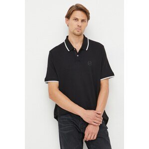 Pamučna polo majica Armani Exchange boja: crna, s aplikacijom, 8NZF75 Z8M5Z NOS