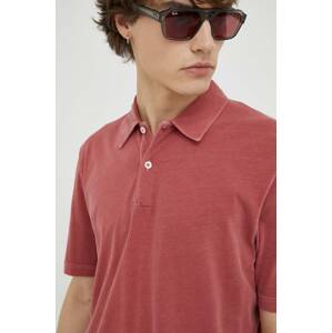 Pamučna polo majica Marc O'Polo boja: bordo, glatki model