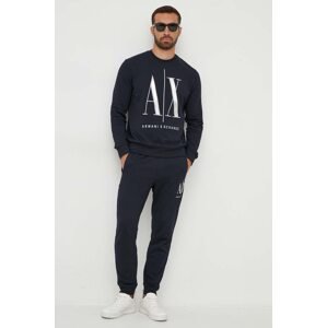 Pamučni donji dio trenirke Armani Exchange boja: tamno plava, s aplikacijom, 8NZPPQ ZJ1ZZ NOS