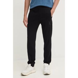 Pamučni donji dio trenirke Armani Exchange boja: crna, s aplikacijom