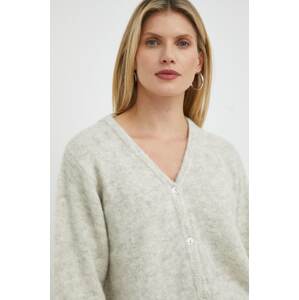 Kardigan s primjesom vune American Vintage GILET ML za žene, boja: siva, EAST19G