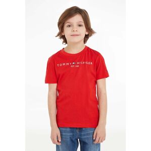 Dječja pamučna majica kratkih rukava Tommy Hilfiger boja: crvena, s tiskom, KS0KS00210