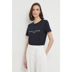 Pamučna majica Tommy Hilfiger boja: tamno plava, WW0WW31999