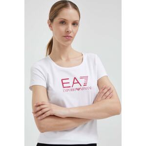 Majica kratkih rukava EA7 Emporio Armani za žene, boja: bijela