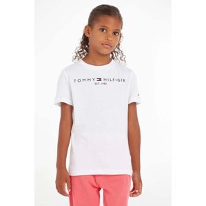 Dječja pamučna majica kratkih rukava Tommy Hilfiger boja: bijela, KS0KS00210
