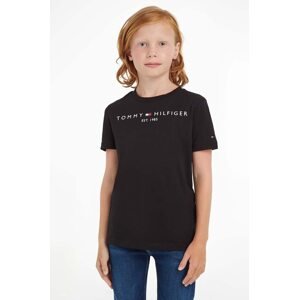 Dječja pamučna majica kratkih rukava Tommy Hilfiger boja: crna, KS0KS00210