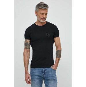Majica kratkih rukava Armani Exchange 2-pack za muškarce, boja: crna, bez uzorka, 956005 CC282 NOS