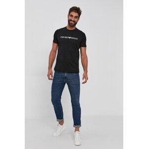 Pamučna majica Emporio Armani boja: crna, s tiskom, 8N1TN5 1JPZZ