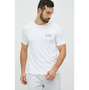Majica kratkih rukava EA7 Emporio Armani za muškarce, boja: bijela, jednobojni model
