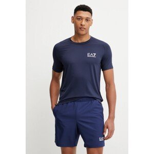 Majica kratkih rukava EA7 Emporio Armani za muškarce, boja: crna, bez uzorka