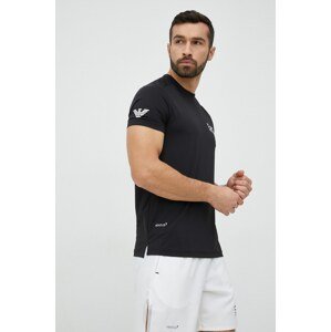 Majica kratkih rukava EA7 Emporio Armani za muškarce, boja: crna, jednobojni model