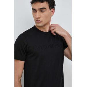 Pamučna majica Emporio Armani boja: crna, s aplikacijom, 8N1TD2 1JGYZ